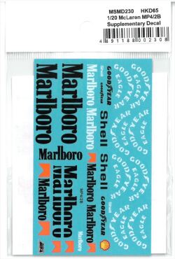msmd230 1/20 McLaren MP4/2B Supplementary Decal (Goodyeat, Shell, Marlboro) (MSMcreation)