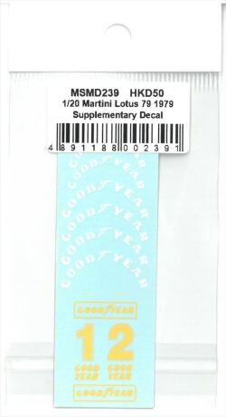 msmd239 1/20 Martini Lotus 79 1979 Supplementary decal (with goodyear tire decals) (MSMcreation)