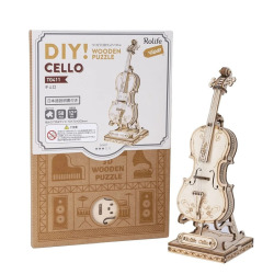 チェロ  楽器シリーズ【TG411】 組立キット  日本語説明書付 インテリア 3D ウッドパズル【つくるんです】