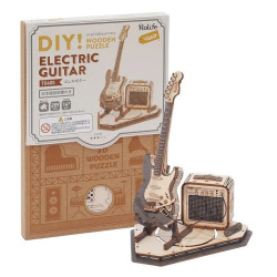 エレキギター 楽器シリーズ 【TG605】 組立キット  日本語説明書付 インテリア 3D ウッドパズル【つくるんです】