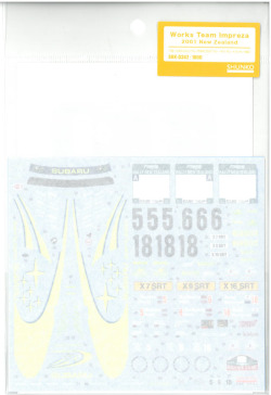 shk-d342　1/24 ワークスチームインプレッサ 2001ニュージーランド T社「スバルインプレッサWRC2001ラリーオブグレートブリテン」対応