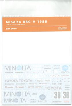 shk-d407 1/24 Minolta　88C-V　1988　(T社1/24 ミノルタトヨタ88C-V対応)