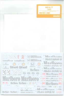 shk-d427  1/20  MP4/7 1992(T社1/20マクラーレンMP4/7ホンダ対応）