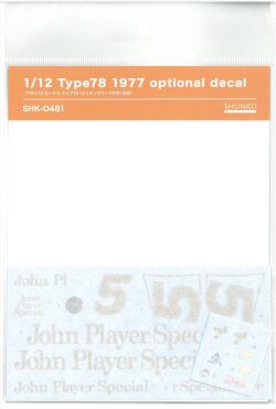 shk-d481 1/12 Type78 1977 OptionDecal（T社1/12対応）