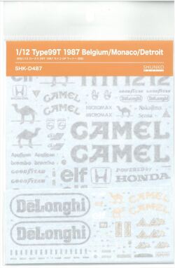 shk-d487  Type99T 1987　Belgium/Monaco/Detroit (B社 1/12 ロータス99T　モナコGP　ウィナー対応対応）