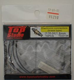 TD23134  1/20 - 1/24 φ1.6mm 真鍮製電気コネクター 10個入(トップスタジオ)