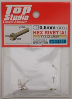 tops-td23229 HEX RIVET(A)0.6mm 10PCS DETAIL-UP PARTS(BRASS)