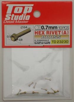 tops-td23230 HEX RIVET(A)0.7mm 10PCS DETAIL-UP PARTS(BRASS)