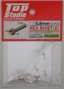 tops-td23231 HEX RIVET(A)0.8mm 10PCS DETAIL-UP PARTS(BRASS)