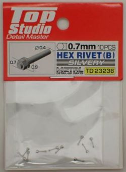 tops-td23236 HEX RIVET(B)0.7mm 10PCS DETAIL-UP PARTS(SILVERY)