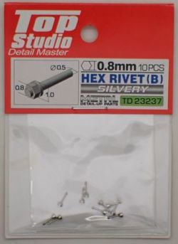 tops-td23237 HEX RIVET(B)0.8mm 10PCS DETAIL-UP PARTS(SILVERY)