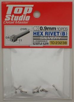 tops-td23238 HEX RIVET(B) 0.9mm 10PCS DETAIL-UP PARTS(SILVERY)