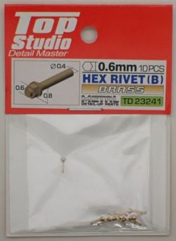 tops-td23241 HEX RIVET(B) 0.6mm 10PCS DETAIL-UP PARTS(BRASS)