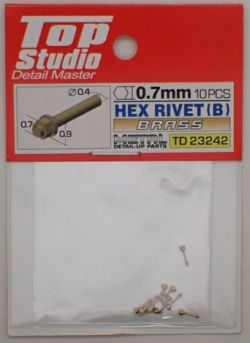 tops-td23242 HEX RIVET(B)0.7mm 10PCS DETAIL-UP PARTS(BRASS)