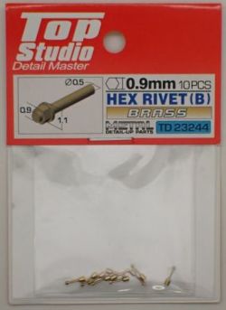 tops-td23244 HEX RIVET(B) 0.9mm 10PCS DETAIL-UP PARTS(BRASS)