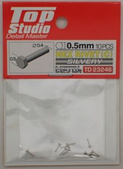 tops-td23246 HEX RIVET(C) 0.5mm 10PCS DETAIL-UP PARTS(SILVERY)