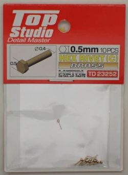 tops-td23252 HEX RIVET(C) 0.5mm 10PCS DETAIL-UP PARTS(BRASS)