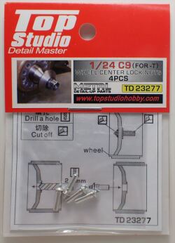 tops-td23277  1/24 C9 WHEEL CENTER LOCK NUTS (For-TAMIYA)  (Top Studio)