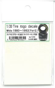 bp1359 1/20 Tire rogo decale  white 1980～1992　  (For.G）