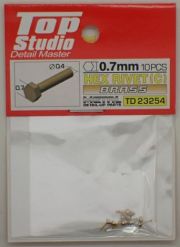 tops-td23254 HEX RIVET(C) 0.7mm 10PCS DETAIL-UP PARTS (BRASS)