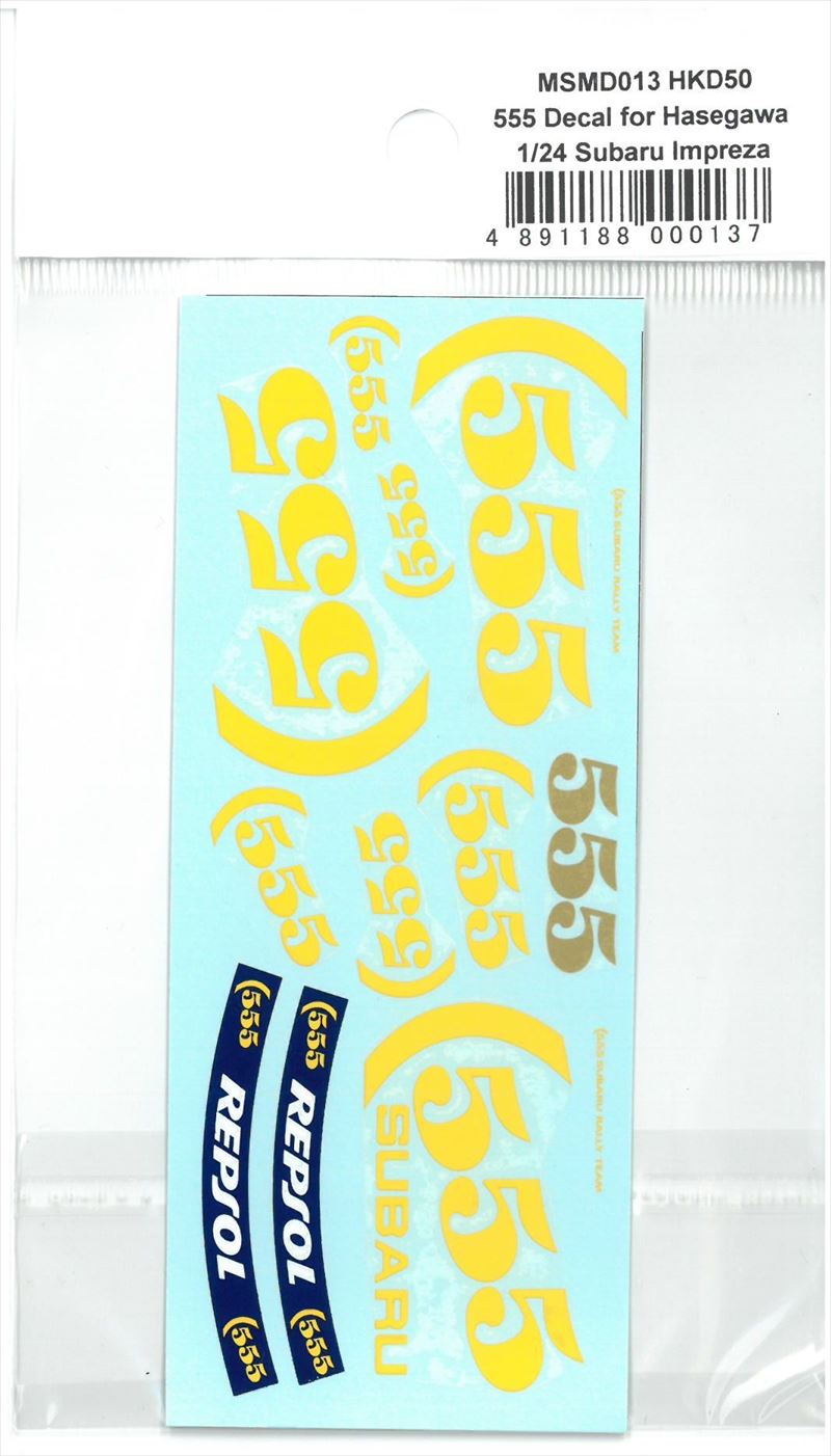 msmd013 555 Decal for Hasegawa 1/24 Subaru Impreza (MSMcreation)