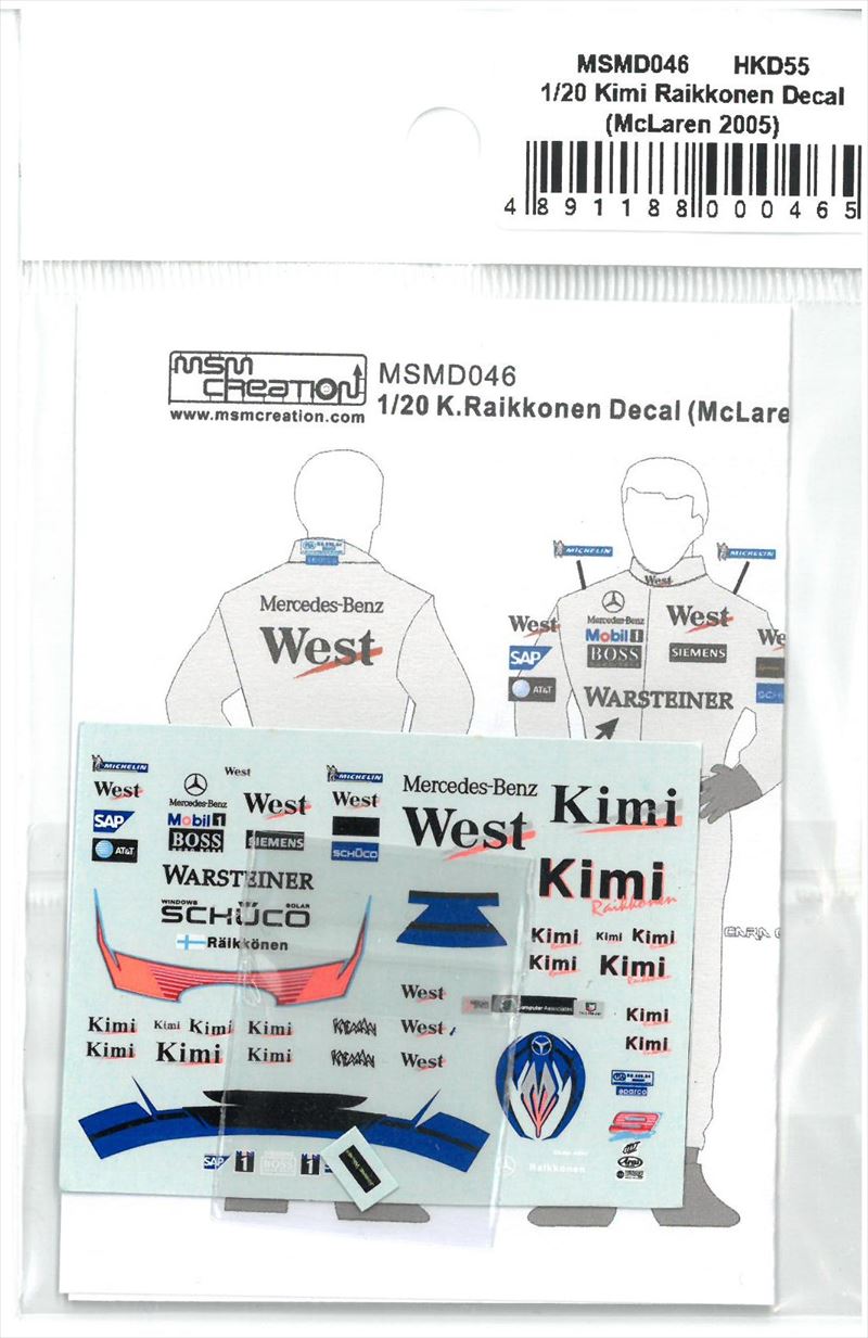 msmd046 1/20 K.Raikkonen Decal "McLaren" (MSMcreation)