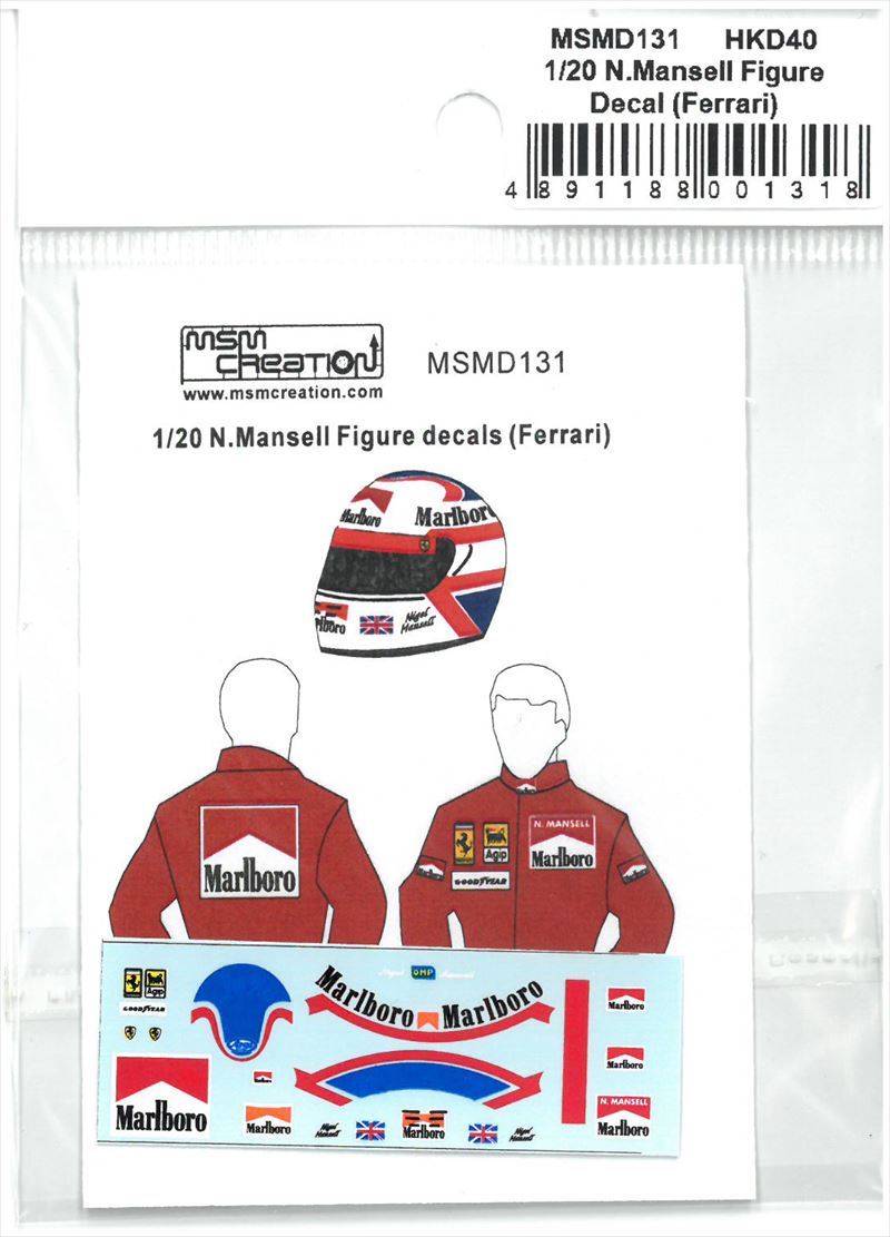 msmd131  1/20 N.Mansell Figure decal (Ferrari) (MSMcreation)