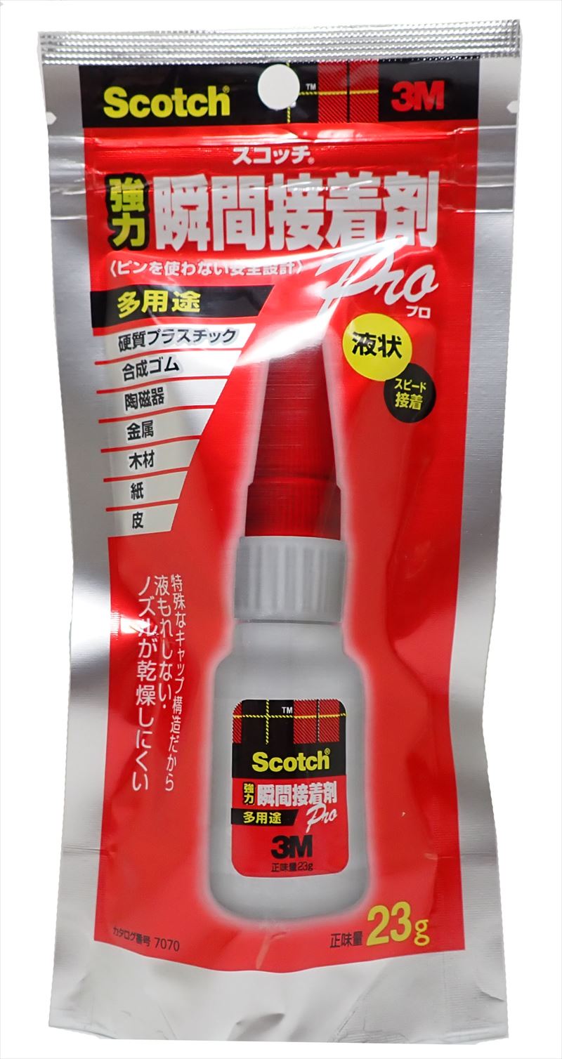 7070 ３Ｍスコッチ　強力瞬間接着剤　多用途　23ｇ　内容量1本【Scotch】