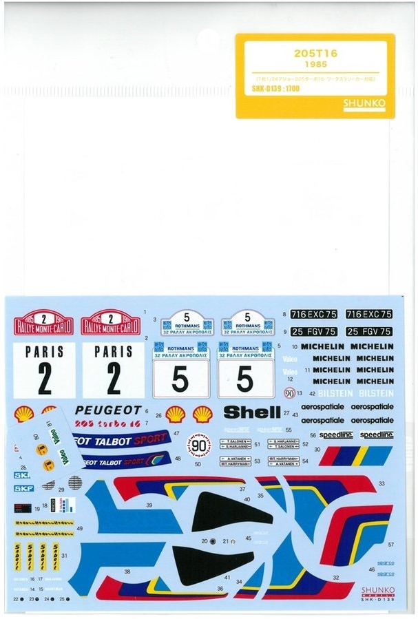 shk-d139　1/24 プジョー205ターボ16・ワークスラリーカー対応