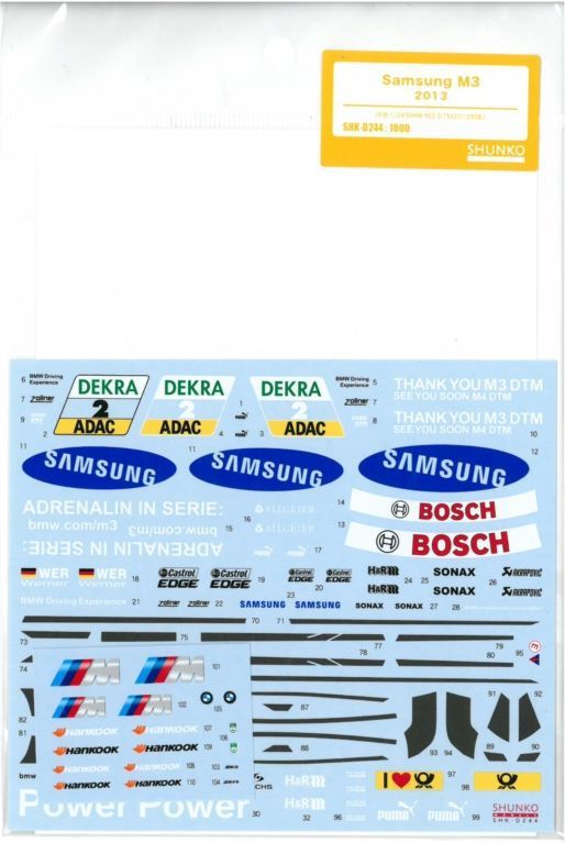shk-d244  1/24 サムスンM3 2013 R社「BMW M3 DTM 2012」対応