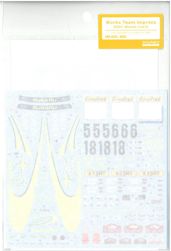 shk-d341　1/24 ワークスチームインプレッサ 2001モンテカルロ T社「スバルインプレッサWRC2001」対応