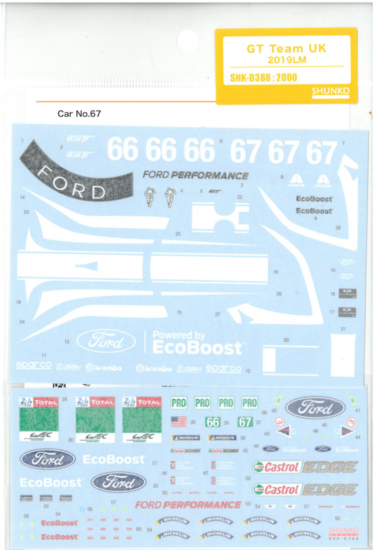 shk-d388　1/24 GT チームUK 2019LM(R社「フォード GT ル・マン」対応)