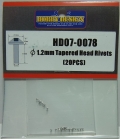 HD07-0078 φ1.2mm Tapered Head Rivets 20pcs 【HOBBY　DESIGN】