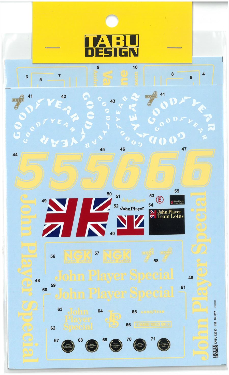 TABU12033B  1/12 Type78 1977    Full Sponsordecal