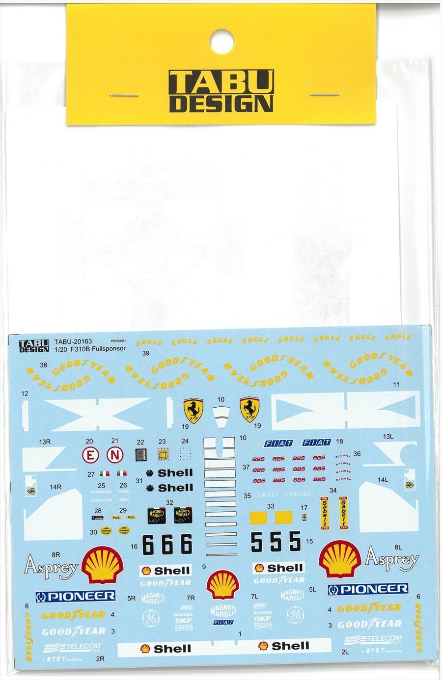 TABU20163  1/20 F310B Fullsponsor decal(F社1/20対応）