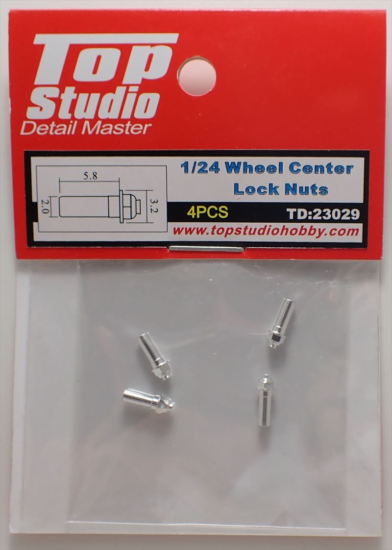 tops-td23029  1/24 Wheel Center Lock Nuts  (Top Studio)