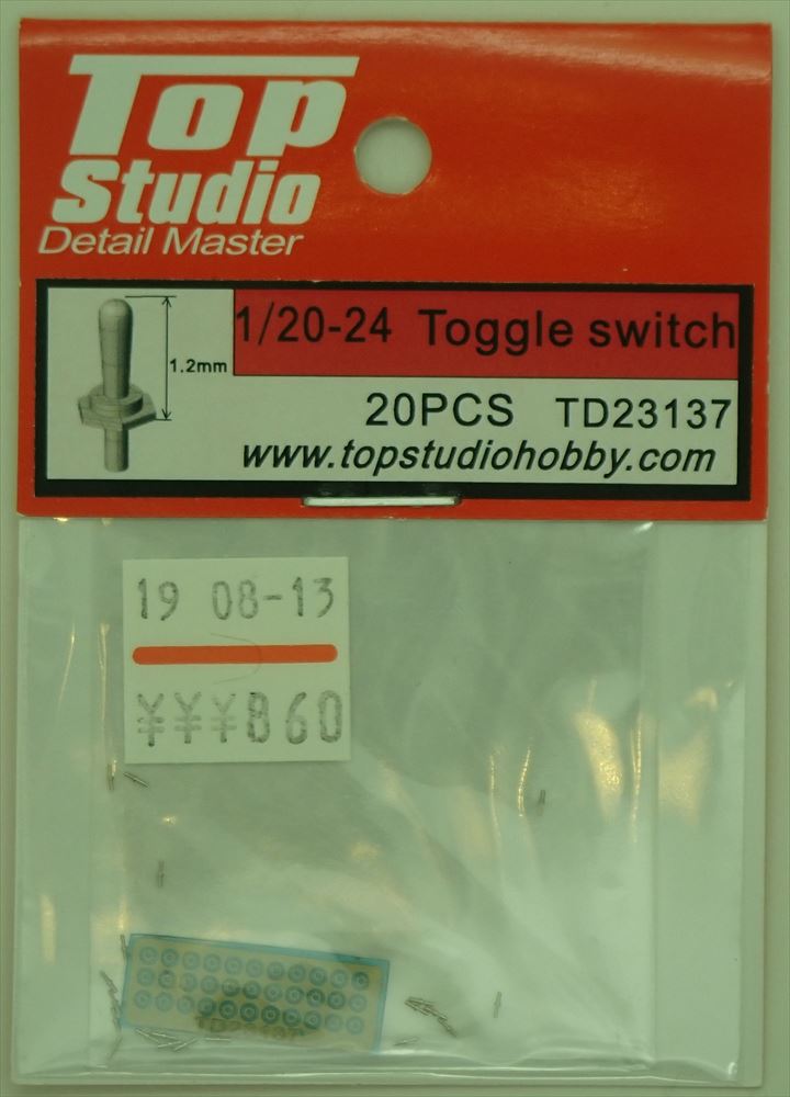TD23137  1/20 - 1/24 トグルスイッチ 20個入(トップスタジオ)