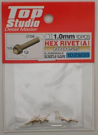 tops-td23233 HEX RIVET(A)1.0mm 10PCS DETAIL-UP PARTS(BRASS)
