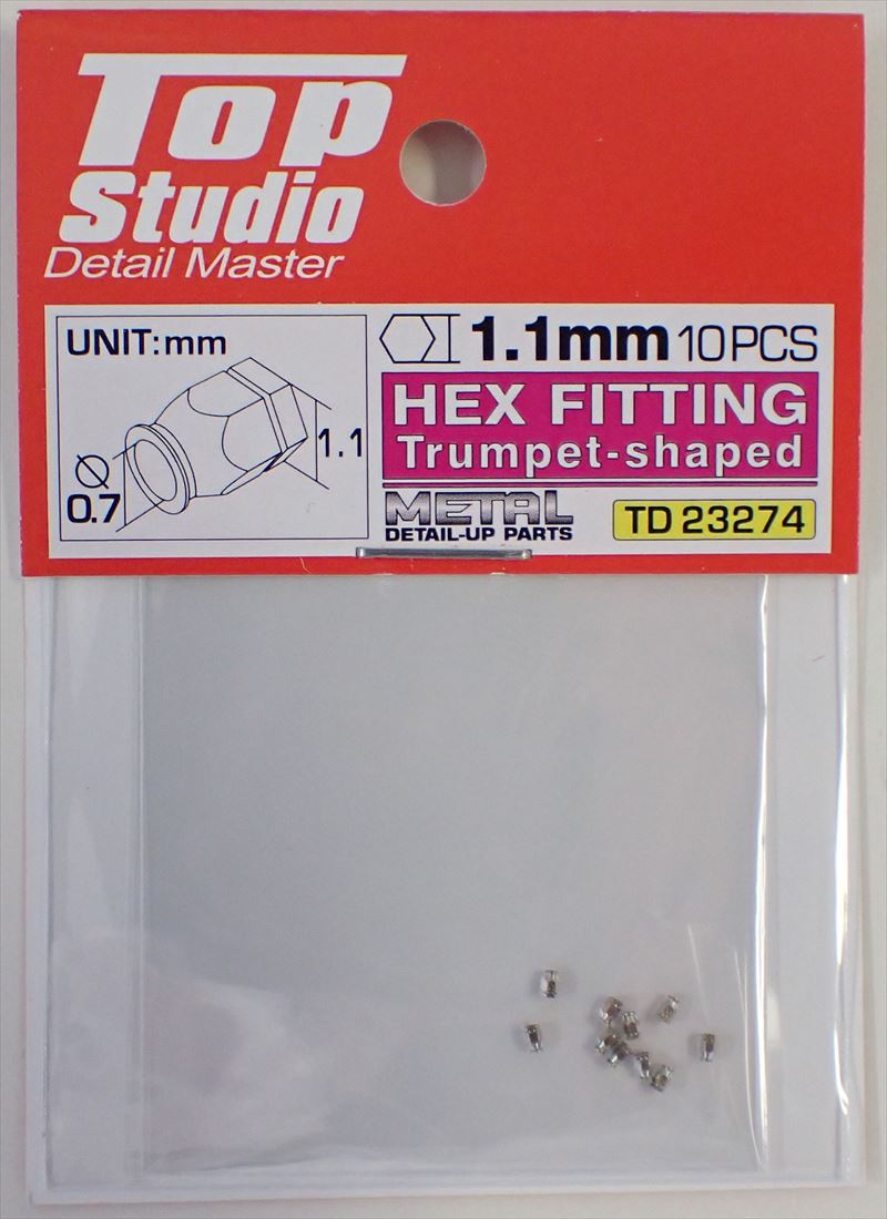 tops-td23274 1.1mm 10PCS HEX FITTING Trumpet-shaped(10PCS) (トップスタジオ)