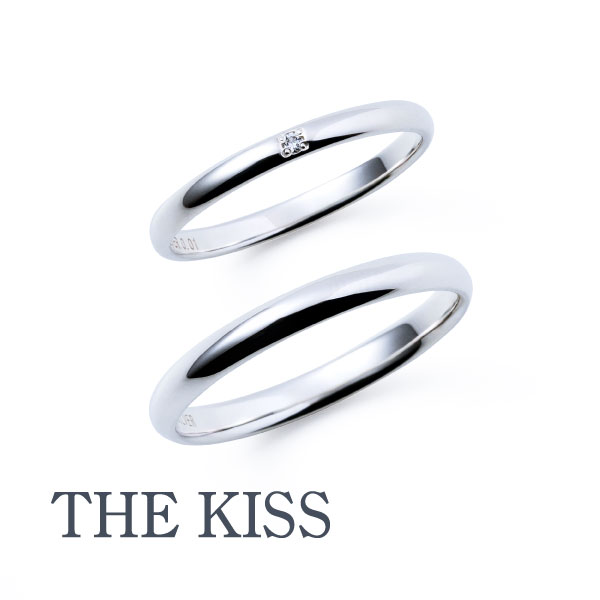 【結婚指輪】THE KISS BRIDAL JEWELRY/ストレート（ペア）7014500111ー112/SV925/Dia0.01ct　＊2点セット