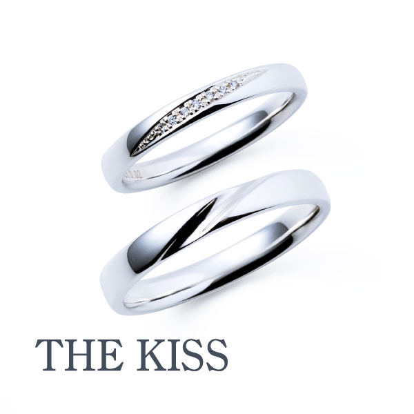 【結婚指輪】THE KISS BRIDAL JEWELRY/ライン（ペア）7014500141ー142/SV925/Dia0.02ct　＊2点セット