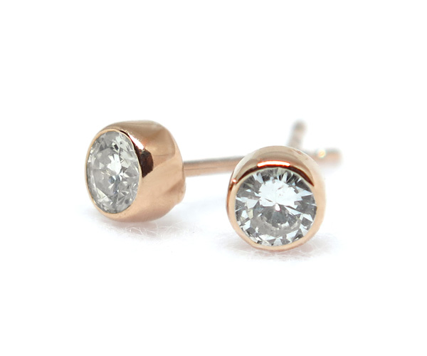 ピアス】COCCOセレクトジュエリー/ダイヤモンドスタッドピアス/覆輪