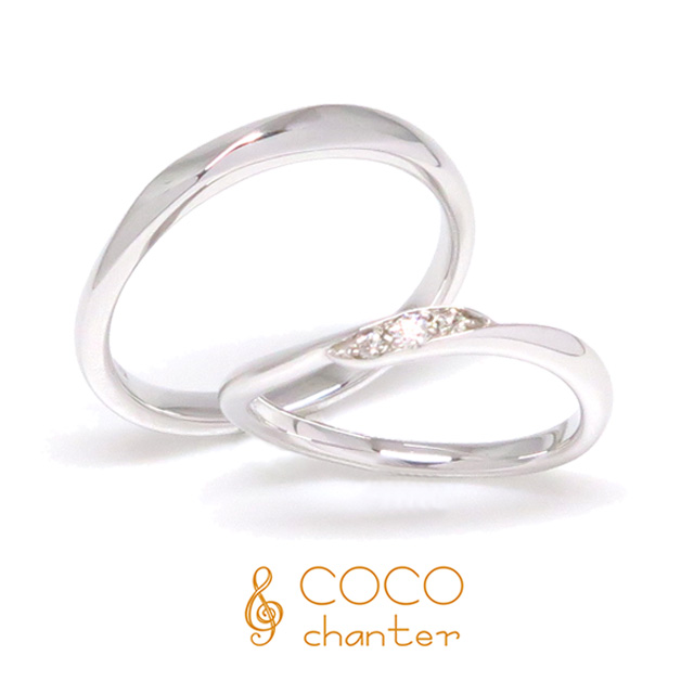 【結婚指輪】ココシャンテ/06E-X231_07J-X028（ペア）/SV925/Dia0.04ct　＊2点セット