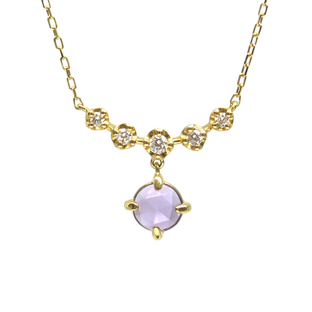 ダイヤ付きアメシストネックレス