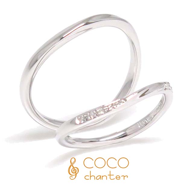 【結婚指輪】ココシャンテ/06E-X230_07L-X015（ペア）/SV925/Dia0.05ct　＊2点セット
