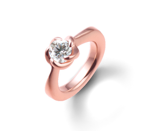 ベビーリングピンクゴールドダイヤモンド