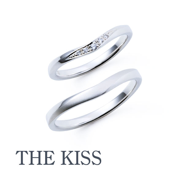 【結婚指輪】THE KISS BRIDAL JEWELRY/V字ライン（ペア）7014500131ー132/SV925/Dia0.03ct　＊2点セット