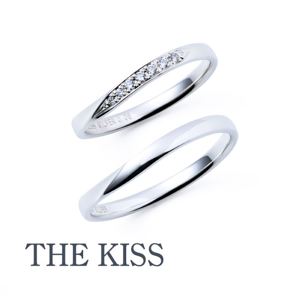 【結婚指輪】THE KISS BRIDAL JEWELRY/U字ライン（ペア）7014500151ー152/SV925/Dia0.06ct　＊2点セット