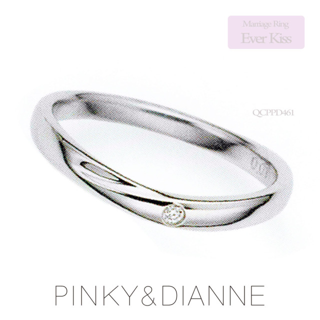 単品 ピンキー ダイアン結婚指輪 ペアリング Qcppd461 Ever Kiss エバーキス Pt950 Dia0 01ct