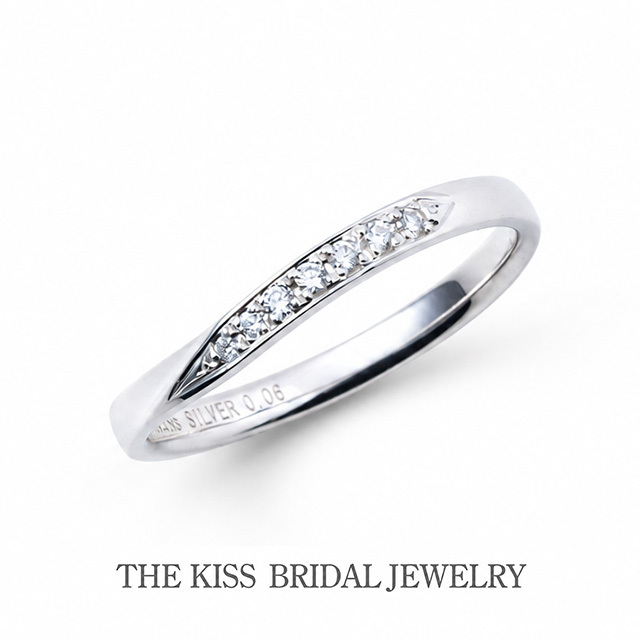【婚約指輪】THE KISS BRIDAL JEWELRY/U字ライン（レディース単品）7014500151/SV925/Dia0.06ct